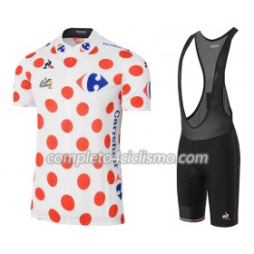 Maglia Bianca con pois Rossi + Pantaloncino con bretelle 2017 Tour De France